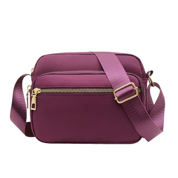 Bolso bandolera de nailon para mujer, bolso de hombro informal para mujer, morado oscuro