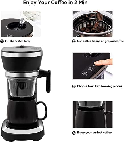 JAVASTARR COFFEE MAKER WITH GRINDER BUILT COFFEE GRINDER MAKAER BH9008G BLACK