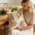 thumbnail image 4 of Easter Bunny Decorative Pillow Cover, Embroidered Cushion Case for Spring Home Decor Sofa Bedroom Throw Pillow(Beige-D), 4 of 6