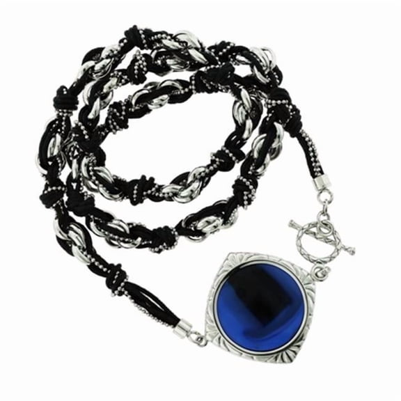 Camille Fitness Tracking Bracelet - Silver & Black - 23.5in. - Multi-Woven Design