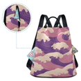 thumbnail image 5 of FORMRS Women's Travel Backpack Purse Anti-Theft Hidden Pockets Casual Shoulder Bag, Purple Wave Pattern, 5 of 7