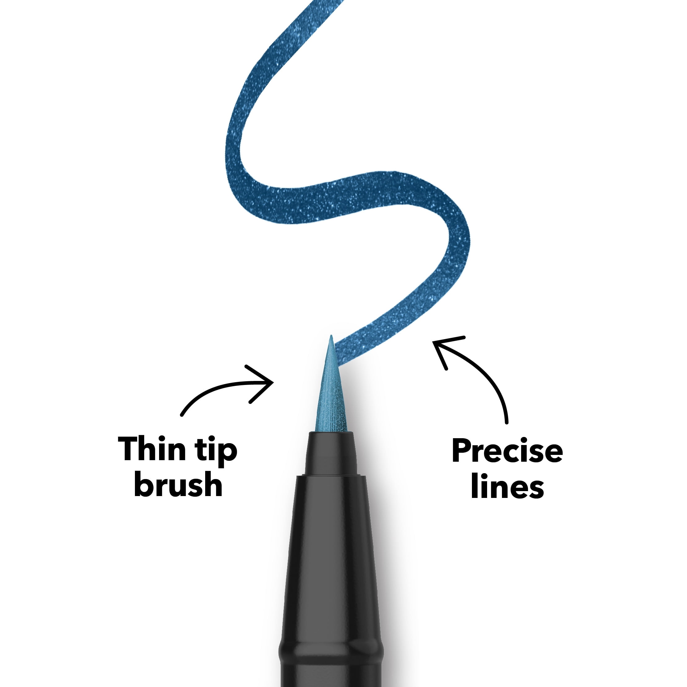 Hard Candy Party Lines Color Play Eyeliner, Liquid Liner, 24HR Wear, Blue My Way, Metallic Blue