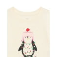 thumbnail image 3 of Holiday Time Girls Christmas Penguin Graphic Tee with Long Sleeves, Sizes 4-18, 3 of 3
