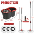thumbnail image 2 of Mop and Bucket Set, Floor Cleaning Mop and Bucket with Wringer Set, 360°Spinning Mop Bucket, 3 Pcs Microfiber Mop Heads, 61 inches Telescopic Handle, Black Mop, 2 of 7