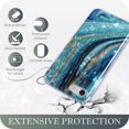 thumbnail image 2 of Marble Shell Case For iPhone SE 2020, Glossy Skin Gold Foil Soft TPU IMD Cover For Teen Girls Women Blue Green, by Insten, 2 of 10