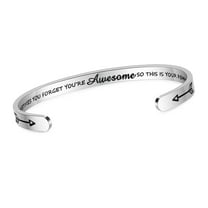 SAM & LORI Teen Girl Gifts Inspirational Cuff Bracelet for Daughter Teenage Best Friend Bff Female Women Cute Sobriety  Stuff for Birthday Graduation Idea Sometimes You Forget You Are Awesome