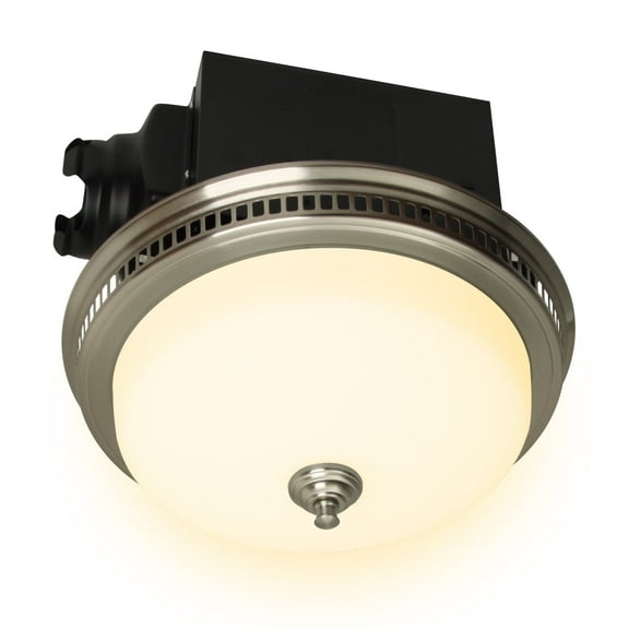 Ultra Quiet Bathroom Exhaust Fan with LED Light and Nightlight 110CFM 1.5 Sone Bathroom Ventilation Fan with Round Frosted Glass Cover Brushed Nickel