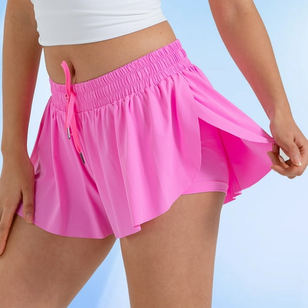 Pantalones Cortos Elásticos para Correr Faldas Tenis Mujer 2 en 1 Spandex Entrenamiento