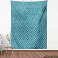 thumbnail image 3 of Ambesonne Blue Paisley Fabric by the Yard Upholstery, Curvy Leave Ornaments, 3 Yards, Petrol Blue and Sea Blue, 3 of 4