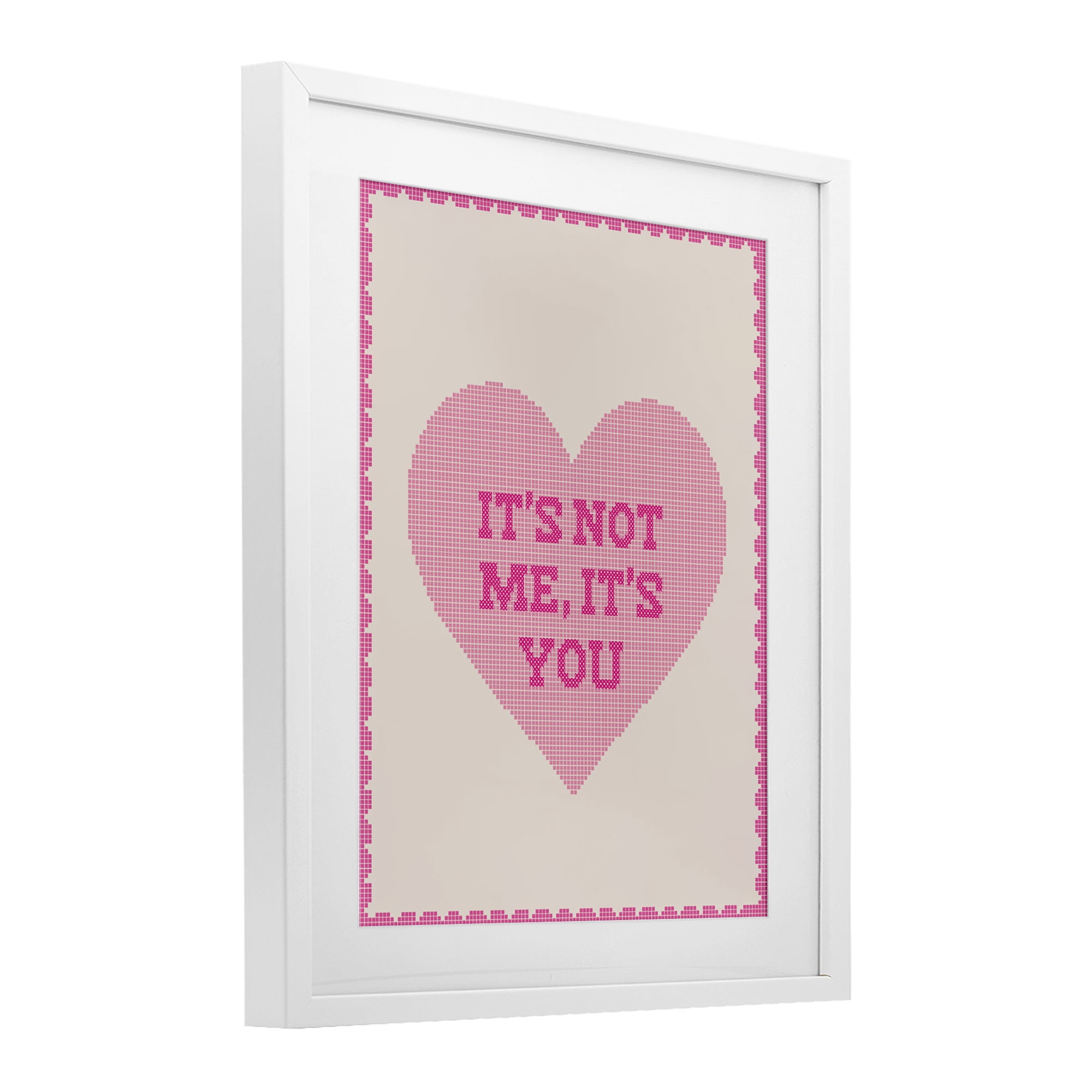 Stupell Industries Not Me It's You on Heart White Framed Print Under Glass, design by Lil' Rue