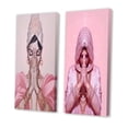thumbnail image 3 of Designart "Namaste Mudra Retro Glamour and Spirituality II" Hinduisim Wall Art Set Of 2 - Traditional Pink Gallery Set For Office Decor, 3 of 6