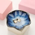 thumbnail image 4 of Ceramic Jewelry Dish,Leaf Jewelry Tray Key Tray,Jewelry Holder,Small Ring Dish Holder Jewelry Plate Trinket Tray Catchall Tray Nightstand Decor for Entryway Table Room Decor (Blue), 4 of 6