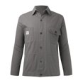 thumbnail image 2 of Windbreaker Jackets for Men Casual Retro Slim Fit Button Down Pockets Straight Jacket,Grey,3XL, 2 of 7
