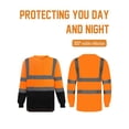 thumbnail image 3 of FEOYA Hi Vis Shirts for Men Reflective Tops Hi Viz t-Shirt Long Sleeve Reflective Workwear Work Pullover Breathable for Warehouse Construction Handling 2XL, 3 of 7