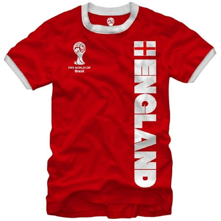 FIFA World Cup Soccer England Ringer T-Shirt (Best Soccer Uniforms In Fifa 14)