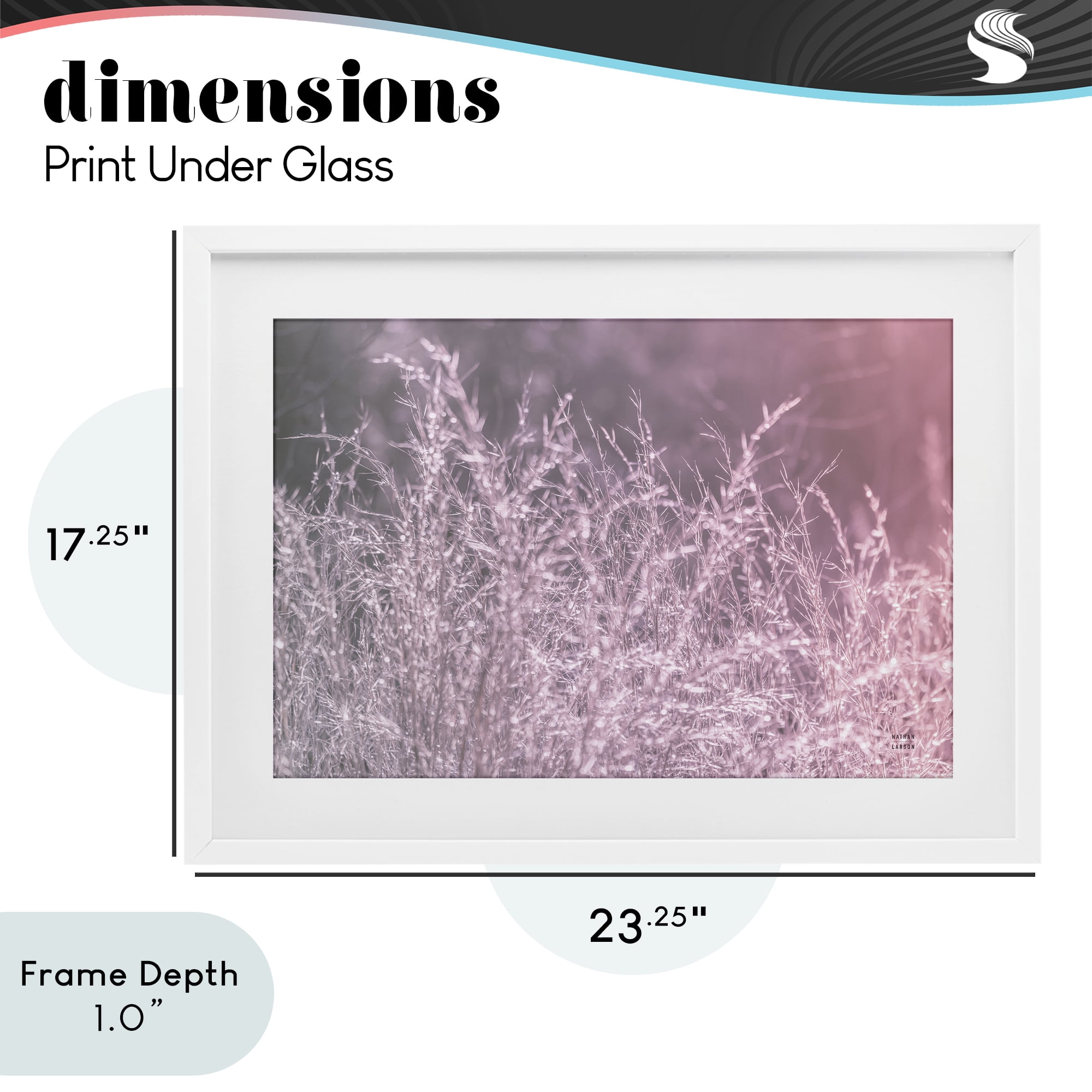 Stupell Industries Pink Morning Gentle Meadow White Framed Print Under Glass, design by Nathan Larson