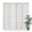 White, variant on Breltam 6 Panel Wooden Room Divider Folding Freestanding Privacy Screen With Leaf Cutout Indoor Decor Space Separator Privacy Screen ,Light Burnt Wood Finish