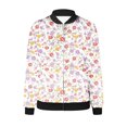 thumbnail image 4 of Ftwytp Women Floral Print Bomber Jacket Full Zip Slim Fit Long Sleeve Hoodless Lightweight Baseball Jacket Coat Casual Sweatshirts Jacket Leisure Coats, 4 of 5