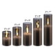 thumbnail image 2 of Eywamage Paquete de 5 velas sin llama de vidrio gris con control remoto, velas votivas de pilar LED altas y delgadas, batería incluida, 2 of 5