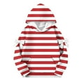 thumbnail image 6 of PWPSG Hoodies for Girl Fashion Striped Sweatshirts Daily Casual Hoodie Oversized Long Sleeve Pullover Tops for Back to School Red 160, 6 of 6