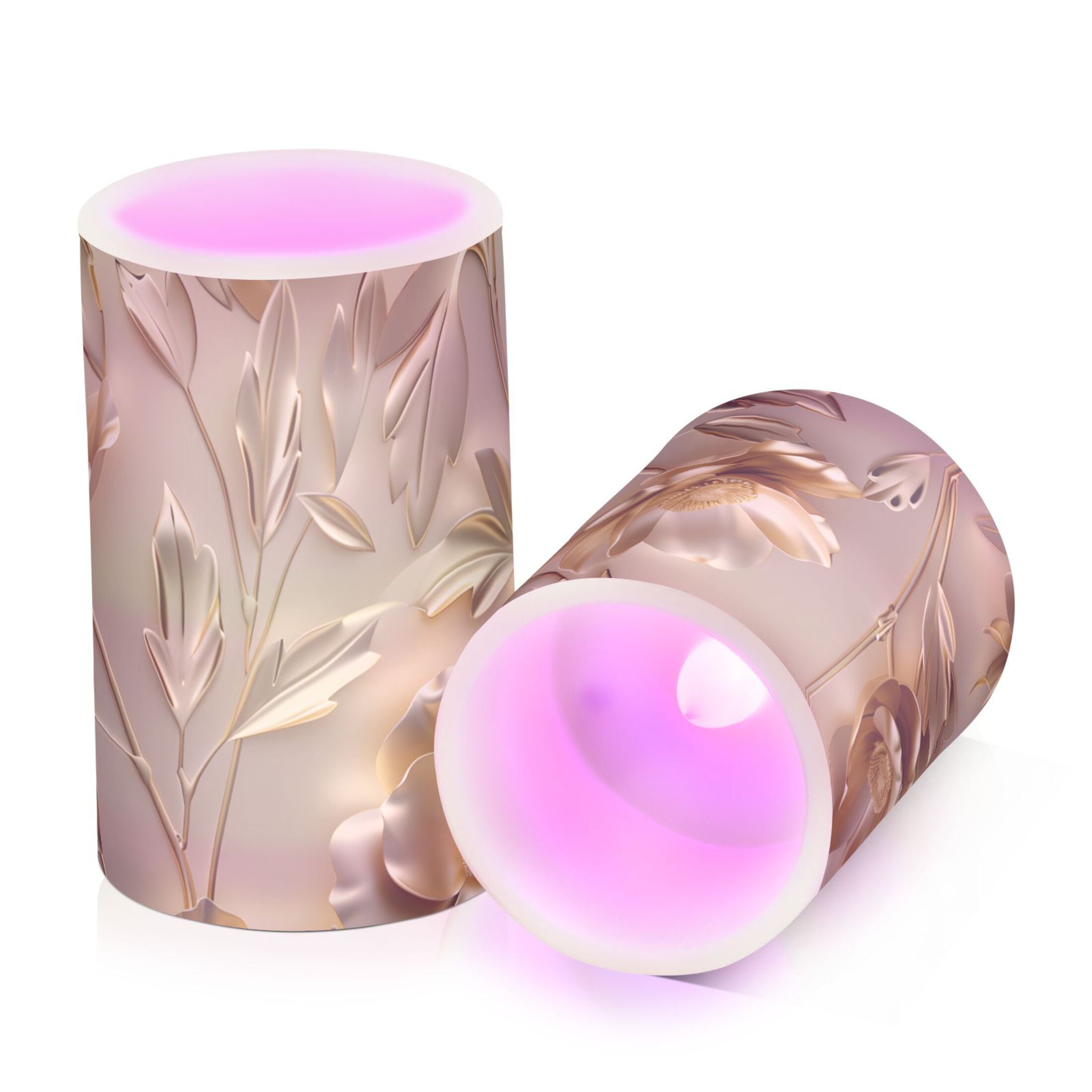 Luxury Flower and Leaf Flameless Candles with Remote Timer LED Battery Operated Flickering Candle Light for Festival Wedding Home Party