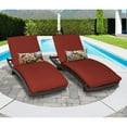 thumbnail image 4 of Belle Curved Chaise Set of 2 Outdoor Wicker Patio Furniture in Beige, 4 of 11