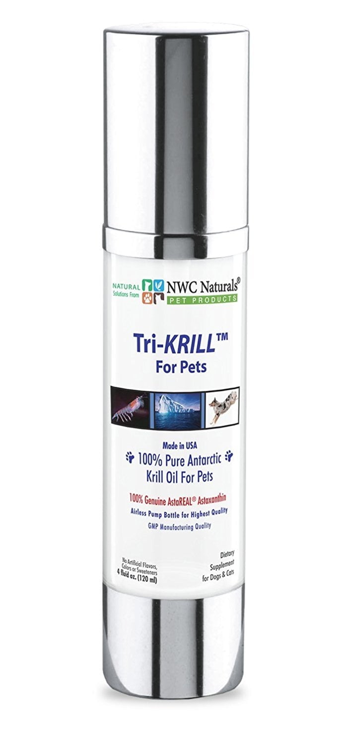NWC Naturals Tri-Krill Oil Supplement for Dogs and Cats Supports Joint Brain Reduces Scratching and Shedding Air-Free Pump Pure Omega - 3 DHA EPA