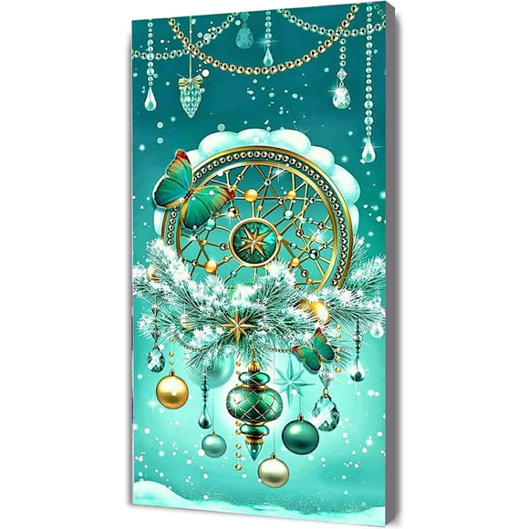 YALKIN Capteur de Rêves d'Hiver Grand Kits de Peinture au Diamant pour Adultes Perçage Rond Complet Bricolage Kits Diamond Dotz pour Décoration Murale de la Maison 70x40cm