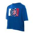 thumbnail image 2 of Women's New Era Royal Chicago Cubs Boxy Foil Logo T-Shirt, 2 of 5