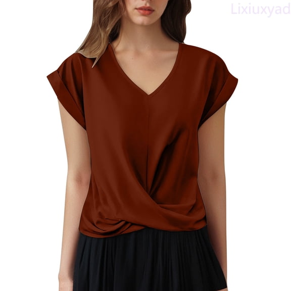 Lixiuxyad Women's T Shirts For Everyday Comfort And Style Versatile Casual Tops For Any Occasion Perfect Casual Wear For Women Floral Cute,Red L