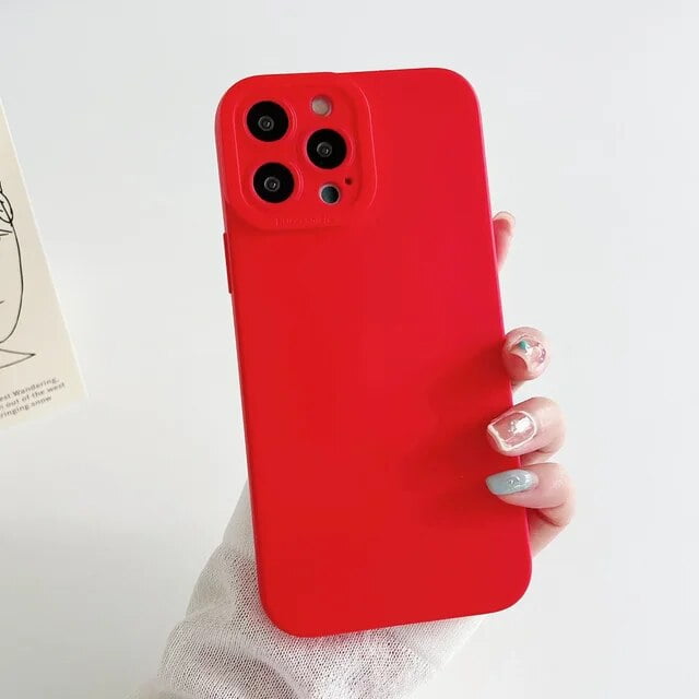 Matte Silicone Phone Case For iPhone 15 14 13 12 11 Pro Max Mini XR XS X 8 7 14 15 Plus SE 2020 Camera Lens Portector Soft Cover