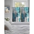 thumbnail image 4 of Teal Grey Kitchen Curtains 54 Inches length, Abstract Art Oil Painting Modern Geometric Window Treatment Curtain Drapes, Thermal Insulated Drapes for Basement Hotel RV, 42"x54", 2 Panels, 4 of 7