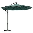 thumbnail image 1 of Outsunny Cantilever Patio Offset Umbrella w/ Solar Lights, Base, Green, 1 of 10
