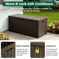 thumbnail image 5 of WASUHE Outdoor Storage Box,100 Gallon Deck Box Outdoor Storage Bench Outside Waterproof Resin Storage Bench,Lockable Patio Cushions,Garden Tools Storage For Furniture,UV Resistant(Brown), 5 of 8