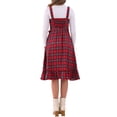 thumbnail image 3 of INSPIRE CHIC Plaid Vintage Dress for Women Ruffled Sleeveless Tie Waist A-Line Pinafore Overall Dresses M Red, 3 of 6