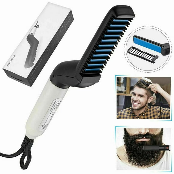 Genkent Fer à Lisser pour Cheveux et Barbe pour Hommes Peigne Multifonction, Fer à Lisser Résistant à la Chaleur et Brosse Fer à Lisser