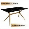 thumbnail image 4 of LeisureMod Modern 62" Rectangular Dining Table for 4 to 8 People with Sintered Stone Top and Gold Stainless Steel Base Elega Series in Black/Gold, 4 of 10