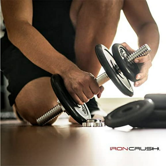 Standard 1 inch Cast Iron Weight plates - Superior Hammertone Finish, Wider Range 1.25-50 lbs Weights. Ideal for Dumbbell Handles, 1in Barbells, Adjustable Kettlebell Handles - Sol