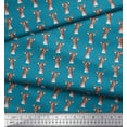 thumbnail image 3 of Soimoi Blue Velvet Fabric Deer Face Print Fabric by the Yard 60 Inch Wide, 3 of 3