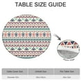 thumbnail image 6 of Elastic Edge Boho Tablecloth for 45-52” Round Table, Waterproof Oxford Fabric Cover for Balcony, Kitchen, Backyard, or Seasonal Meals, 6 of 7