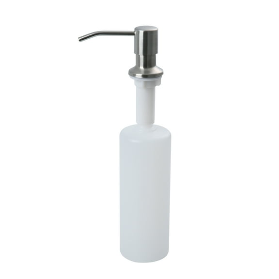 Mainstays 11.5" Stainless Steel Soap Dispenser Refillable 17oz Plastic White Bottle