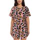 thumbnail image 1 of Balery Leopard Conjunto de Pijama para Mujer con Estampado, Dos Piezas de Manga Corta y Shorts, Ropa de Dormir Suave con Cuello Redondo y Bolsillos-Large, 1 of 6