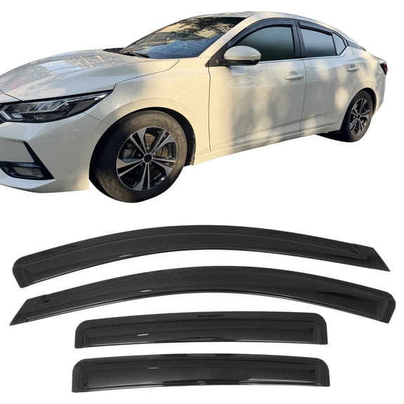 Ikon Motorsports Window Visors for 2020-2025 Nissan Sentra, Somke Acrylic Sun Rain Guard Vent Deflector 4PCS