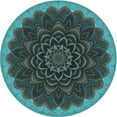 thumbnail image 1 of Ahgly Company Machine Washable Indoor Round Transitional Dark SlateGray or Dark SlateGrey Green Area Rugs, 8' Round, 1 of 7