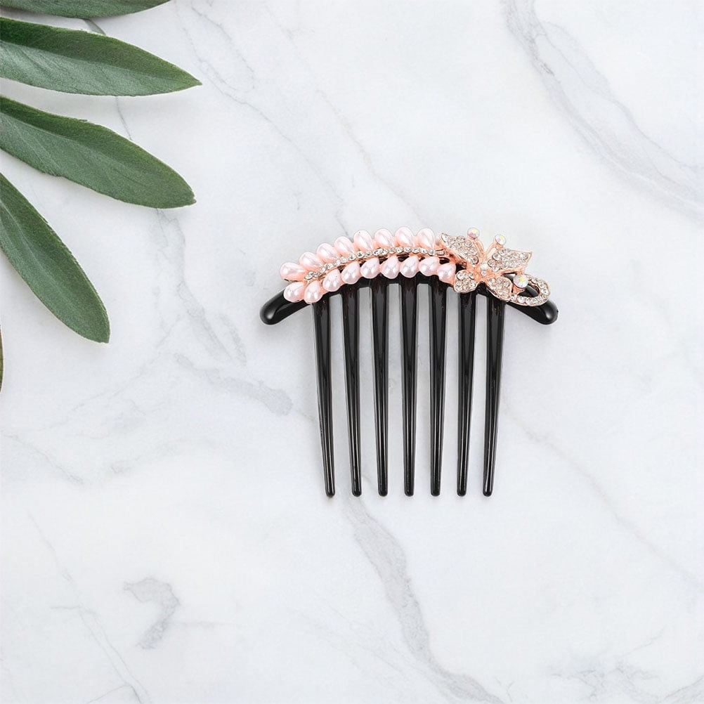 HINTRMENT 2Pcs Decorative Hair Combs with Rhinestones and Pearls for Classic Updo Styles