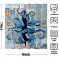 thumbnail image 2 of Navy Blue Octopus Shower Curtain Funny Ocean Nautical Kraken Seashell Starfish Shower Curtains for Bathroom Beach Coastal Wooden Cool Unique Waterproof Fabric Bath Curtain Decor 72 X 72 Inch, 2 of 7