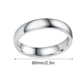 thumbnail image 2 of Bague Lisse en Acier Inoxydable Poli Arc 4mm Moderne Minimaliste Unisexe Pièce de Bijoux, 2 of 4