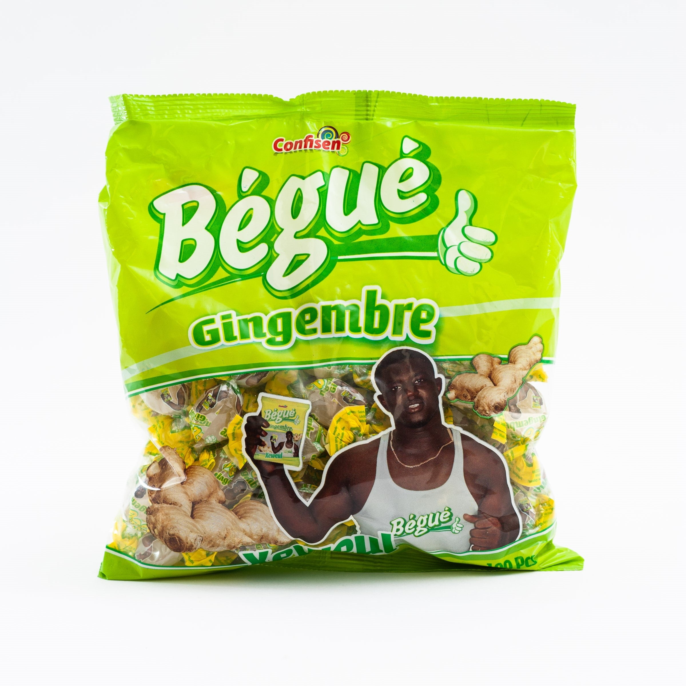 African Delights Begue Ginger Candy, 100pcs