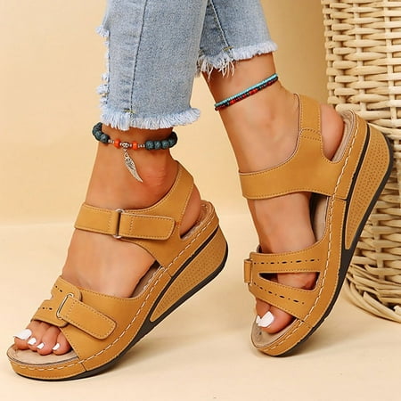Women Sandals Soft Bottom Wedge Heels Sandals Summer Shoes Women Platform Sandalias Mujer Elegant Wedges Shoes for Women Tacon