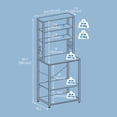 thumbnail image 2 of LEDREM 6-Tier Industrial Coffee Bar & Baker's Rack, Adjustable Kitchen Shelving Unit with Hooks, Microwave Stand for Small Spaces, 65.7 Inch, Rustic Brown & Black, 2 of 6